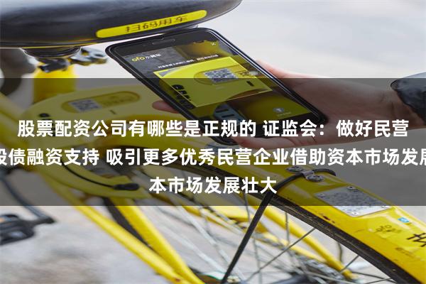 股票配资公司有哪些是正规的 证监会:做好民营企业股债融资支持 吸引更多优秀民营企业借助资本市场发展壮大