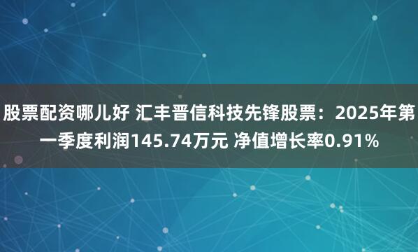 股票配资哪儿好 汇丰晋信科技先锋股票：2025年第一季度利润145.74万元 净值增长率0.91%