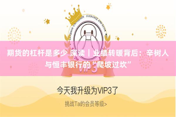 期货的杠杆是多少 深读｜业绩转暖背后：辛树人与恒丰银行的“爬坡过坎”