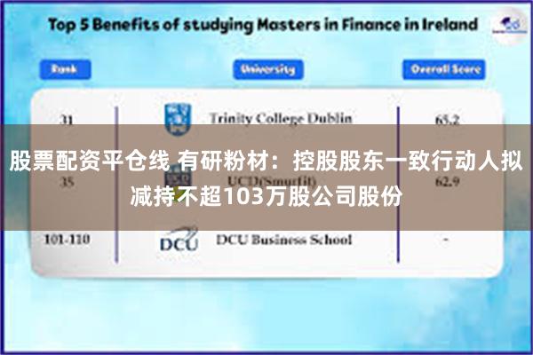 股票配资平仓线 有研粉材:控股股东一致行动人拟减持不超103万股公司股份