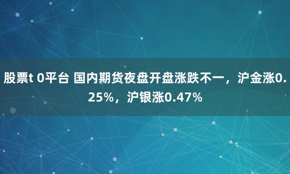 股票t 0平台 国内期货夜盘开盘涨跌不一，沪金涨0.25%，沪银涨0.47%