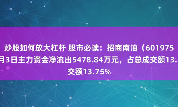 炒股如何放大杠杆 股市必读：招商南油（601975）7月3日主力资金净流出5478.84万元，占总成交额13.75%